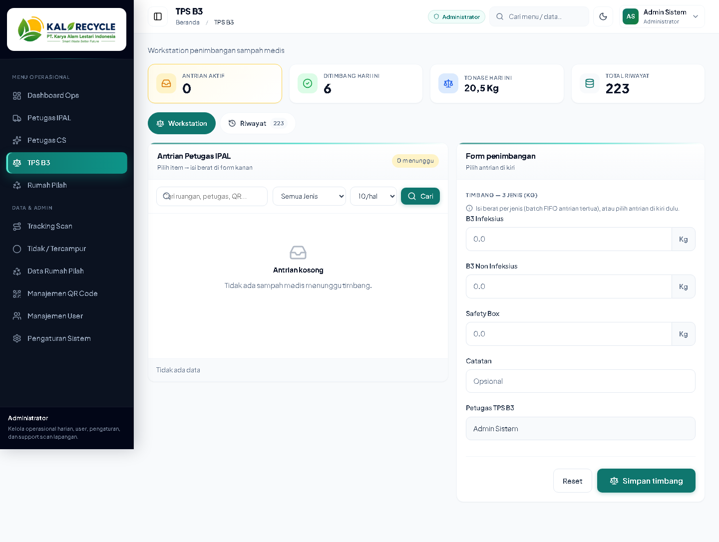 Screenshot real — TPS B3 SIRS v2